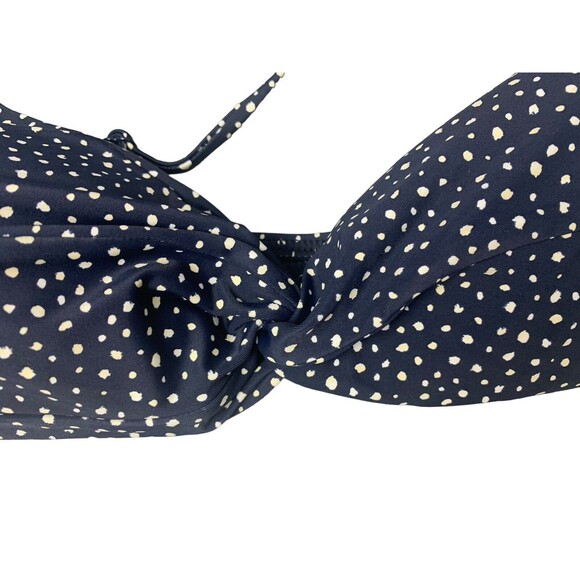 New! J.Crew Bikini Top Women's Plus Size 3X Strappy Twist in Dot Navy BH536 - Picture 9 of 9